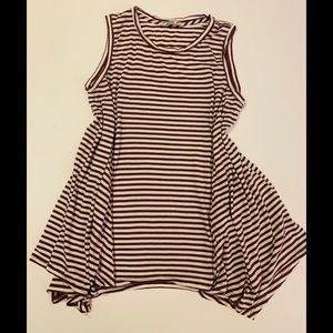 Asymmetrical bottom Striped Tank